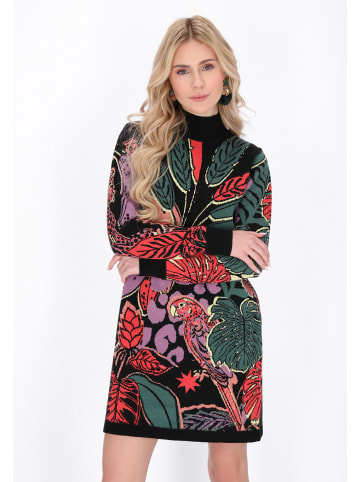 IZIA Women Dress in dark green multicolor