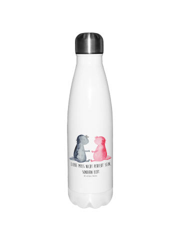 Mr. & Mrs. Panda Trinkflasche Axolotl Liebe mit Spruch in Weiß