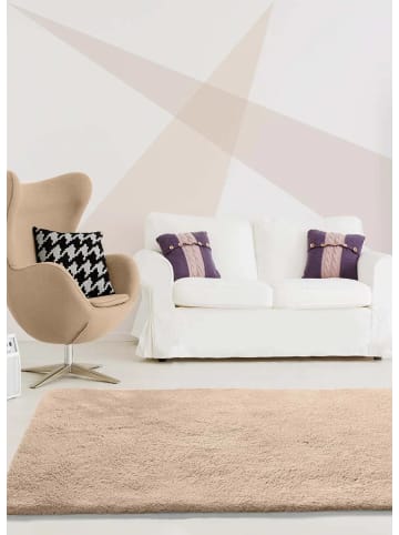 Atticgo Waschbarer Hochflor-Teppich ALPACA in beige