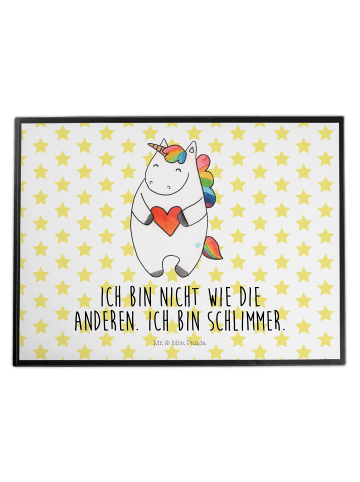 Mr. & Mrs. Panda Schreibunterlage Einhorn Herz mit Spruch in Weiß