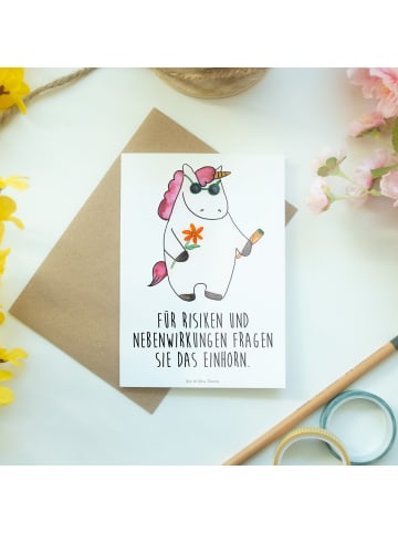 Mr. & Mrs. Panda Beileidskarte Einhorn Woodstock mit Spruch in Weiß