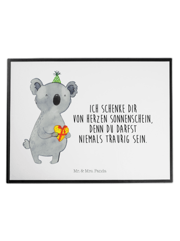Mr. & Mrs. Panda Schreibtischunterlage Koala Geschenk mit Spruch in Weiß