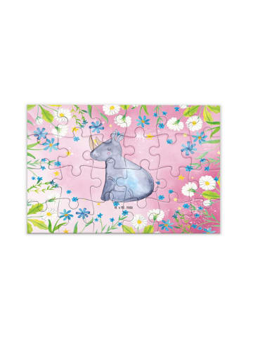 Mr. & Mrs. Panda Puzzle Einhorn Nashorn ohne Spruch in Rot Pastell