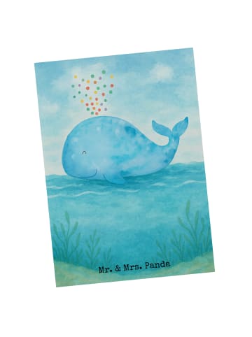 Mr. & Mrs. Panda bildkarte Wal Konfetti Design ohne Spruch in Weiß