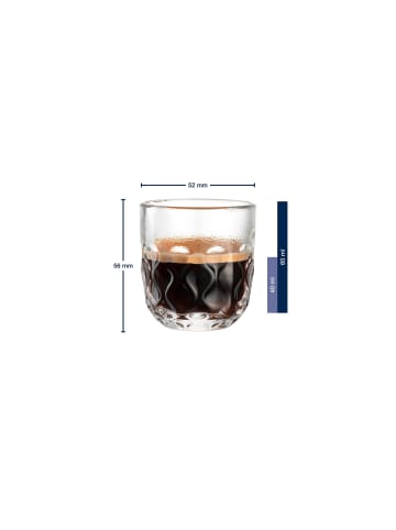 LEONARDO 6er Set Espressogläser (2) Gocce 60 ml in transparent