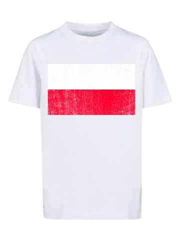 F4NT4STIC T-Shirt Poland Polen Flagge distressed in weiß