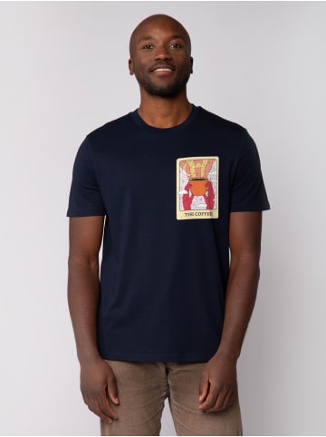 wat? Apparel T-Shirt Tarot The Coffee in Dunkelblau