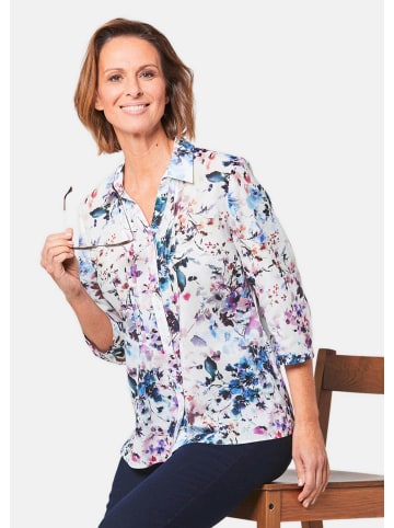 GOLDNER Druckbluse Fein gemusterte Bluse aus Baumwolle in weiß / bunt