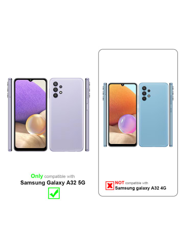 cadorabo Hülle für Samsung Galaxy A32 5G Blumen Design in FLORAL BLAU