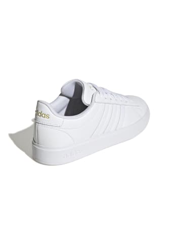 adidas Sneaker Grand Court 2.0 in white/white/gold met.