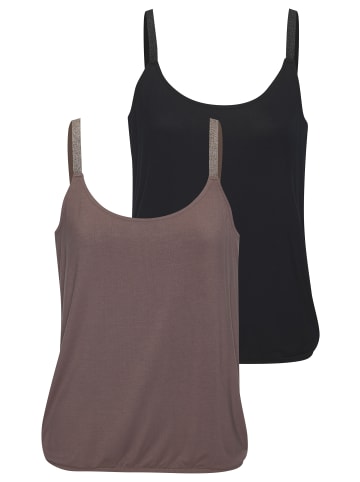 Vivance Trägertop in taupe, schwarz