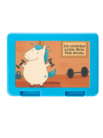 Mr. & Mrs. Panda Snackbox Einhorn Fitness Design mit Spruch in Weiß
