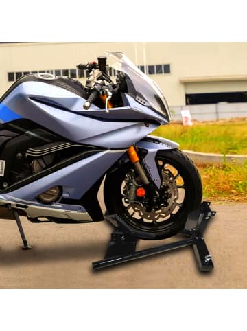 relaxdays Motorrad Ständer in Schwarz - (B)53 x (H)30 x (T)61 cm