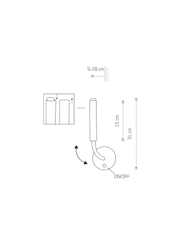 Licht-Erlebnisse Wandlampe (B)10 x (H)31 cm in Schwarz Messing
