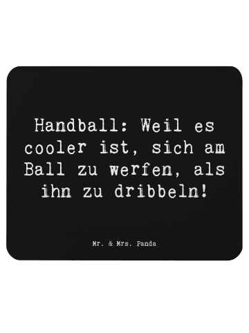 Mr. & Mrs. Panda Mauspad Spruch Handball Action mit Spruch in Schwarz