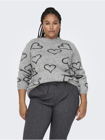 ONLY Carmakoma Strickpullover in Light Grey Melange