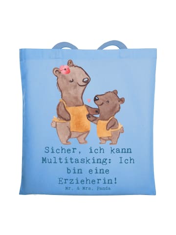 Mr. & Mrs. Panda Tragetasche Erzieherin Multitasking mit Spruch in Sky Blue