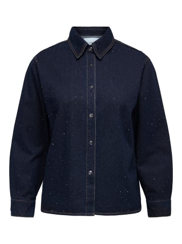 ONLY Carmakoma Jeanshemd in Dark Blue Denim