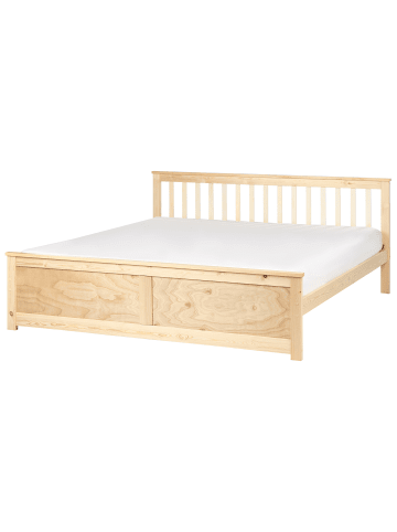 Beliani Doppelbett OLENDON in Braun - (W) 189 x (H) 82 x (L) 206 cm