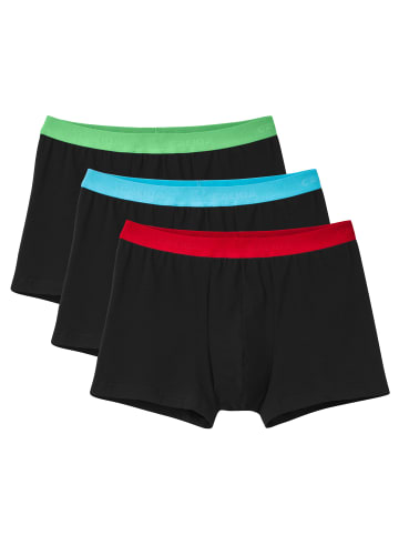 Calida Boxershort 3er Pack in Schwarz/Grün/Blau/Rot