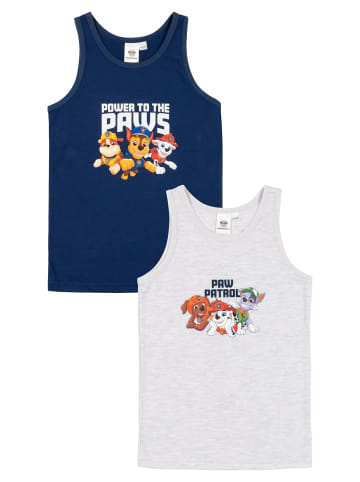 Paw Patrol 2er Pack Paw Patrol Unterhemd Tank Top Hemdchen Unterwäsche in blau/grau