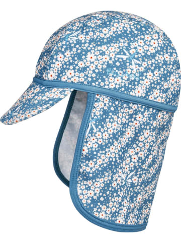Playshoes Kinder Mütze "Uv-Schutz Mütze Blümchen" in Blau