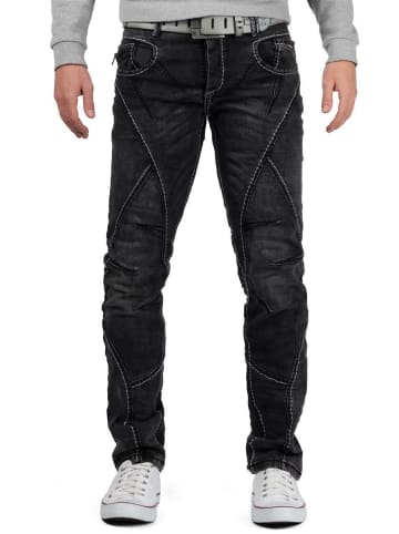 Cipo & Baxx Herren Straight Fit Jeans Stonewashed in Black