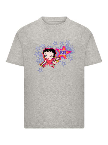 F4NT4STIC T-Shirt Betty Boop Purple Stars And Dots in grau meliert