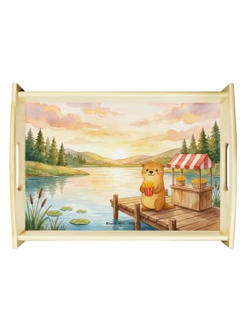 Mr. & Mrs. Panda Servier Tablett Otter See Pommes Design ohne Sp... in Weiß