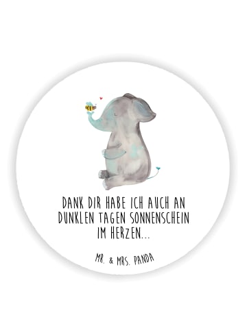 Mr. & Mrs. Panda Rund Magnet Elefant Biene mit Spruch in Weiß