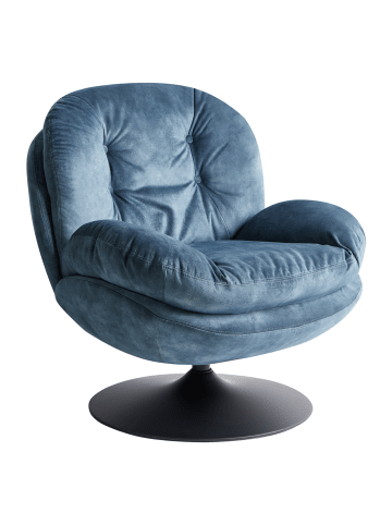 Beliani Sessel NOLVIK in Blau/Schwarz - (W) 82 x (H) 82 x (L) 85 cm