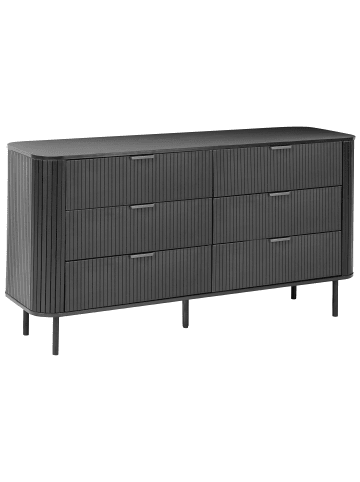 Beliani Kommode BRADLEY in Schwarz - (W) 153 x (H) 81 x (L) 47 cm