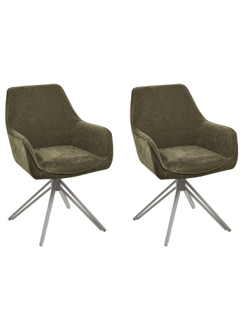 Beliani 2er-Set Esszimmerstuhl JODAR in Grün/Beige