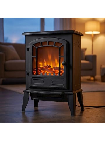 relaxdays Elektrokamin in Schwarz - (B)39 x (H)56,5 x (T)24 cm