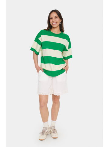 SAINT TROPEZ T-shirt HafrunSZ Oversize fit in Ultra Green Ice Block Stripe