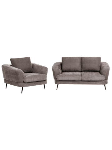 Beliani 2-tlg Sitzgruppe KJAER in Beige/Schwarz