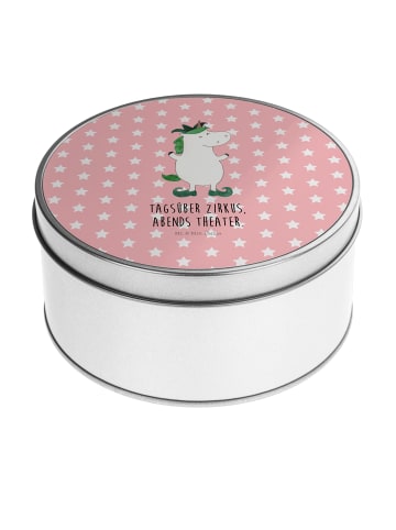 Mr. & Mrs. Panda Blechdose rund Einhorn Joker mit Spruch in Rot Pastell