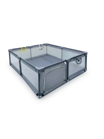 relaxdays Laufstall in Grau - (B)120 x (H)65 x (T)150 cm