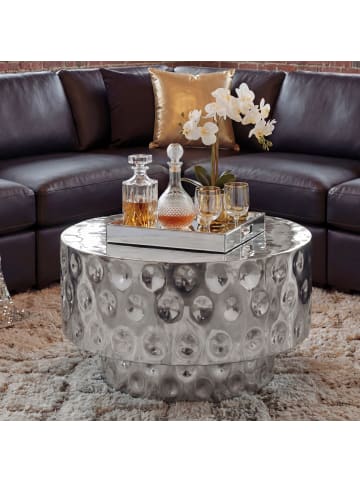 FineBuy Couchtisch in Silber / Aluminium / 60x60x38