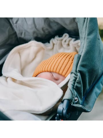 Hoppediz Babydecke Fleece Einschlagdecke für Autositz und Kinderwagen in grün