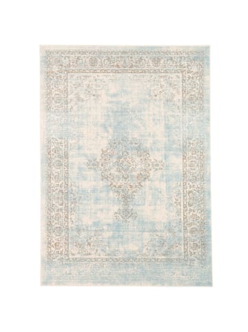 Pergamon Designer Teppich Passion Vintage Bordüre in Blau Beige