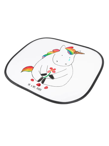 Mr. & Mrs. Panda Sonnenblende Auto Einhorn Traurig ohne Spruch in Weiß