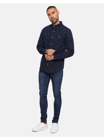 Threadbare Langarmhemd 2 Pocket Guthrie in Navy