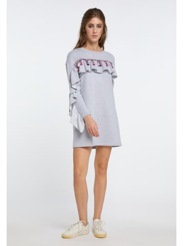 IZIA Damen Sweatkleid in Grau Melange