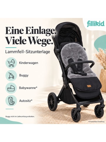 fillikid Lammfelleinlage 73x33 Exklusiv in Protect Grau