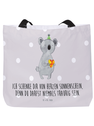 Mr. & Mrs. Panda Shopper Koala Geschenk mit Spruch in Grau Pastell