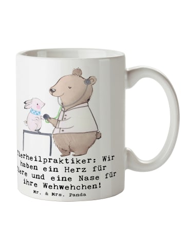 Mr. & Mrs. Panda Kaffeebecher Tierheilpraktiker Herz mit Spruch in Weiß
