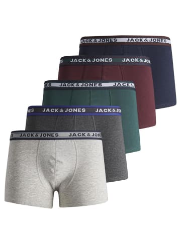 JACK & JONES Junior 5er Pack Boxershorts in dark green melange