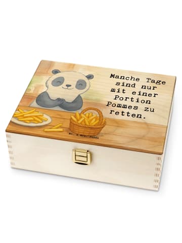 Mr. & Mrs. Panda Teebox Holz Panda Pommes Gebet Design mit Spruch in Weiß