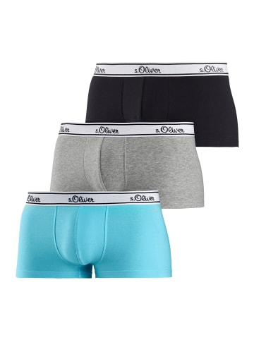 S. Oliver Boxershorts in türkis, grau-meliert, schwarz